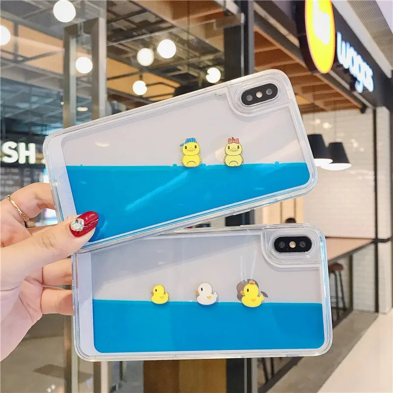 1 шт. чехол для iphone 11 Pro Max плавающий зыбучий песок прекрасный утка жидкость