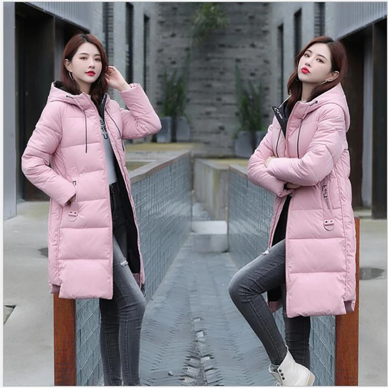 

2020 New Winter Jacket Women Long Cotton Woman Parka Hooded Snow Wear Coats Female Outerwear Femme Chaquetas Mujer G853