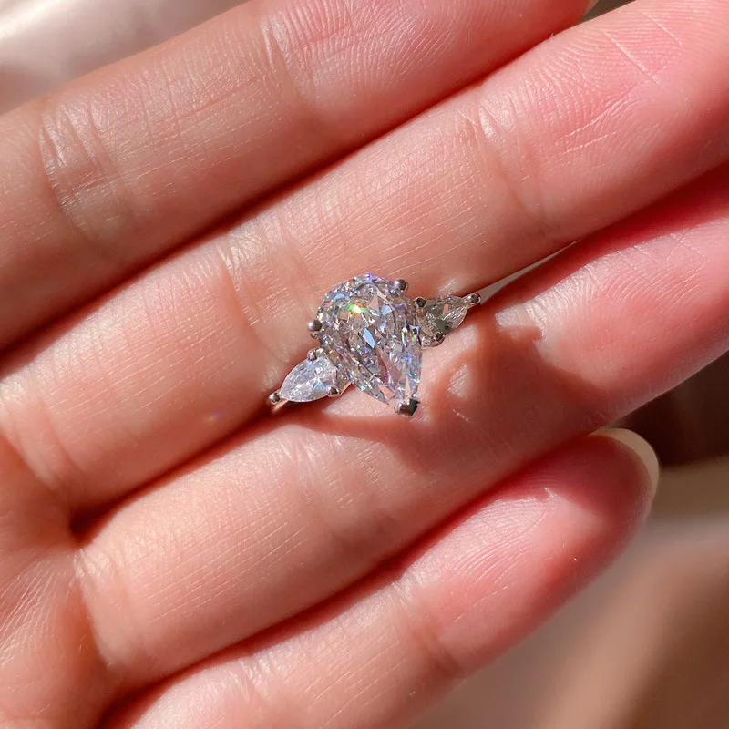 Шипай 925 пробы Серебряная Груша Cut цитрин розовый сапфир создан муассанит