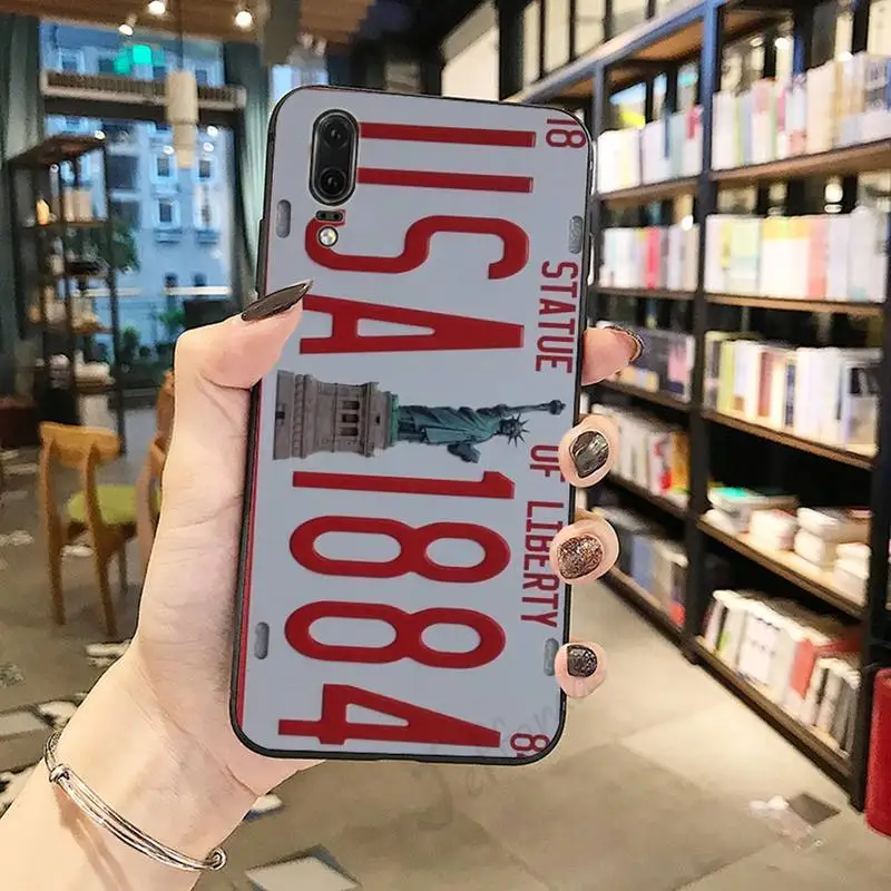 

New York plate number Phone Case For Huawei honor Mate P 10 20 30 40 i 9 8 pro x Lite smart 2019 nova 5t