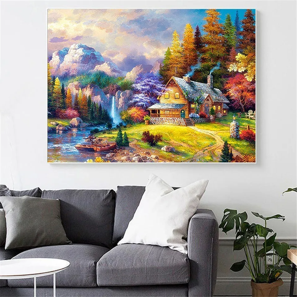 Алмазная мозаика AZQSD живописный подарок полноразмерная 5d картина ручной работы