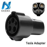 khons ev adapter 16a 32a 60a electric vehicle ev charger sae j1772 socket type 1 to tesla connector for ev charging