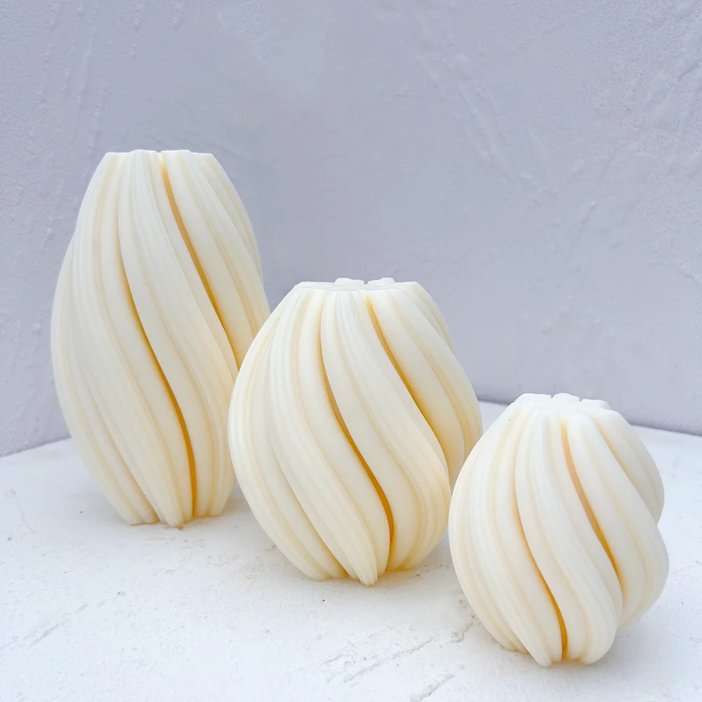 3 размера Геометрическая волна круглая свеча форма конус абстрактное искусство