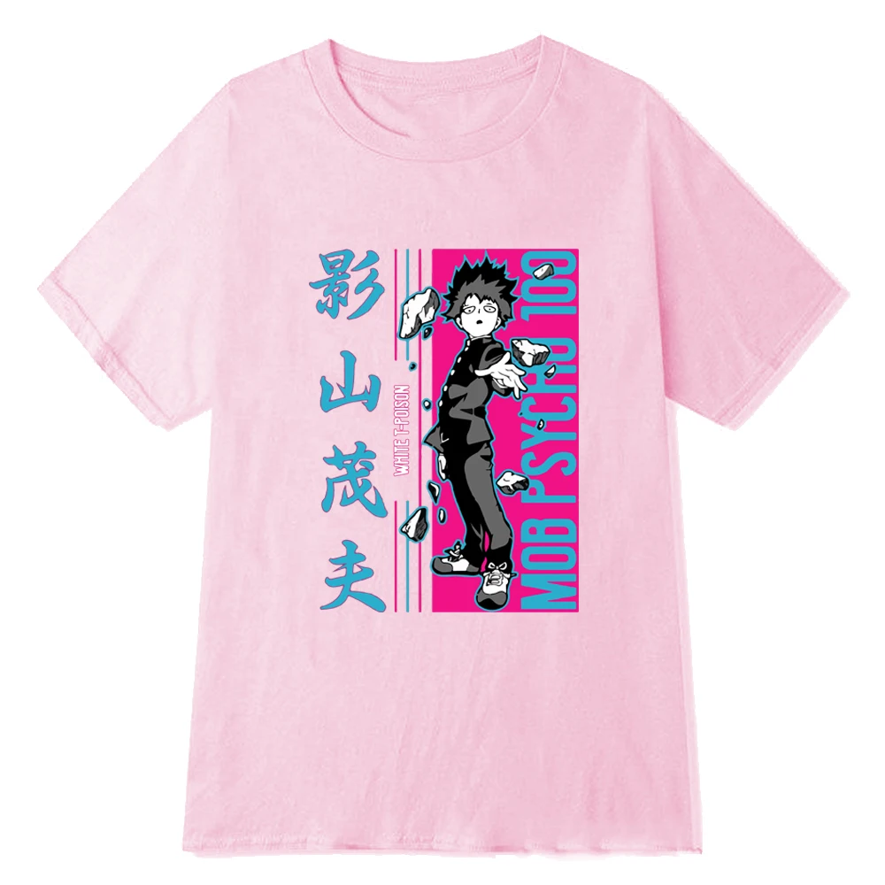 

Men Women T-shirt Tops mob psycho 100 Tshirt Crew Neck Fitted Soft Anime Manga Tee Shirt Clothes