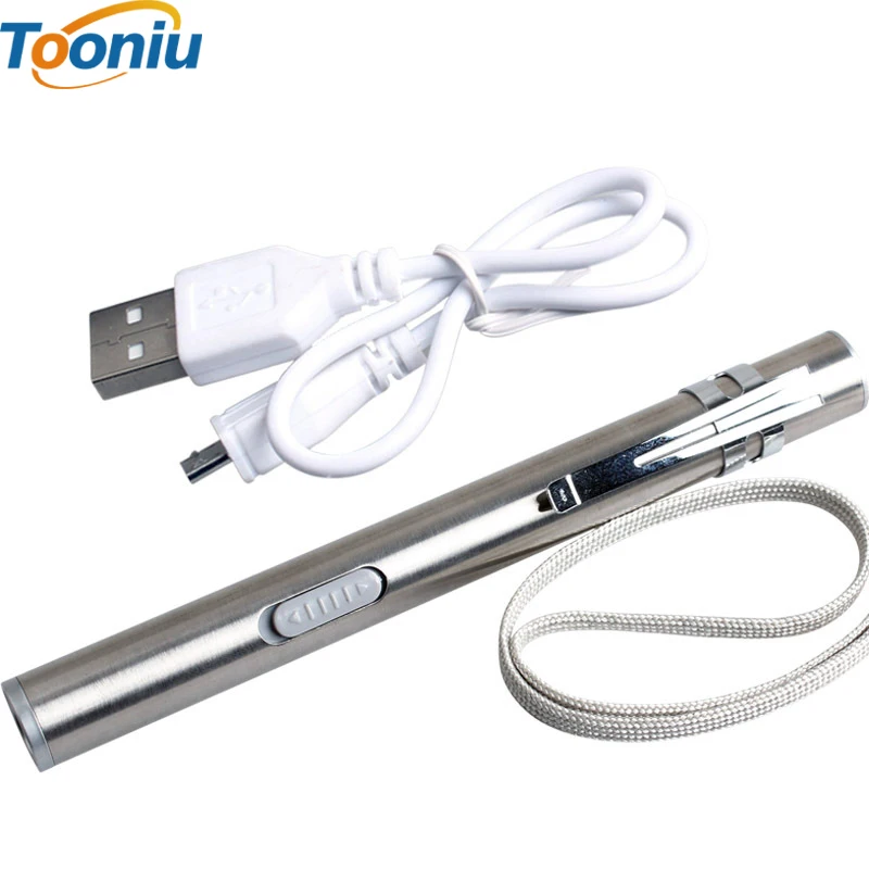 Светодиодный фонарик перезаряжаемый через USB мощный водонепроницаемый с