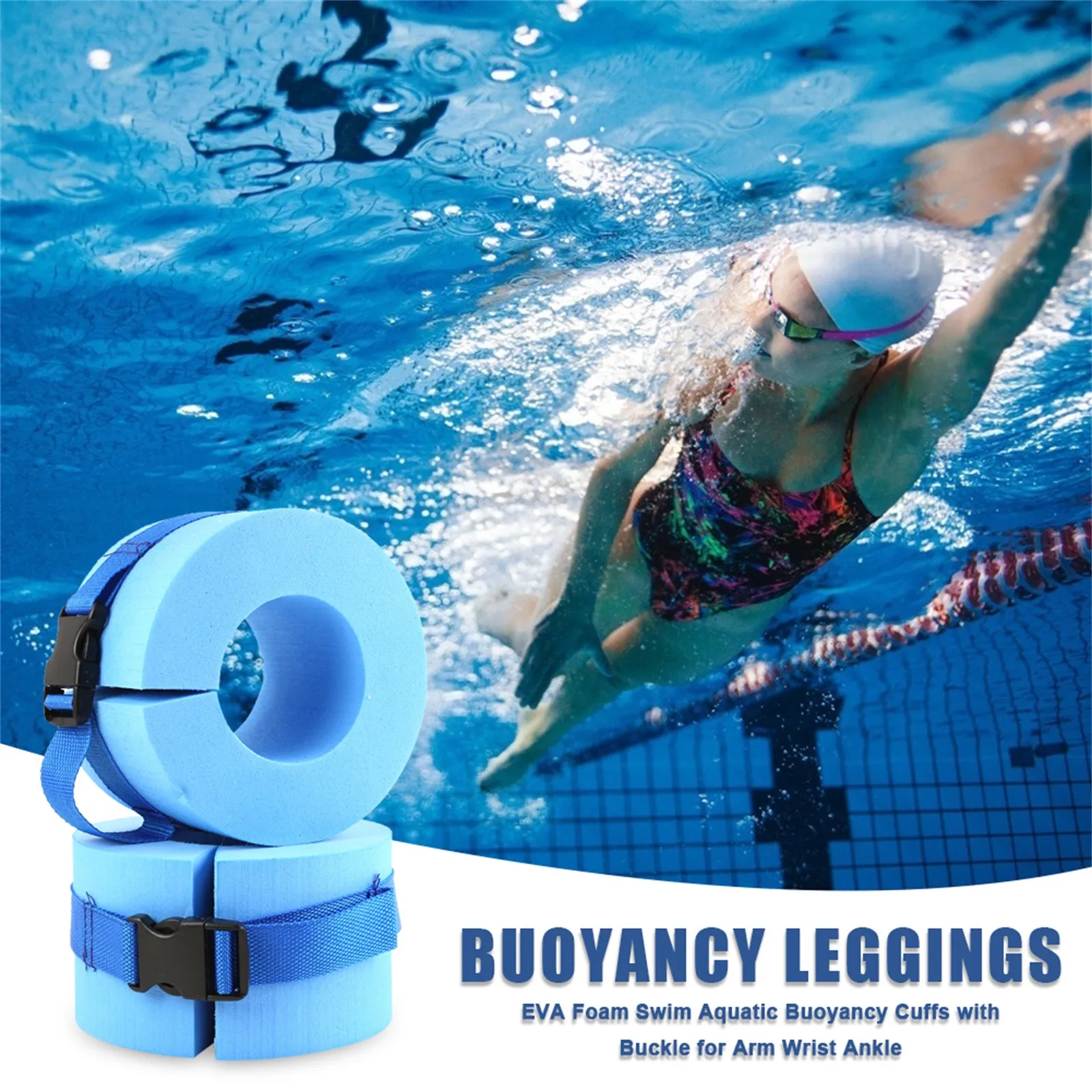 

Free Shipping 2pcs Foam Aquatic Cuffs Swimming Leggings Arm Floating Ring Safety swimming Anillo flotante para leggings de brazo