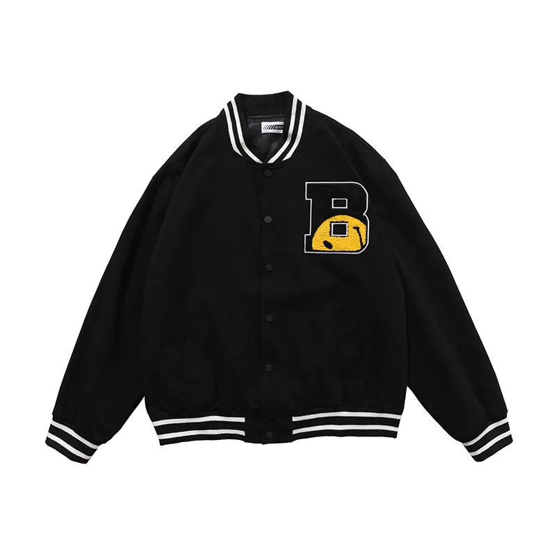 

Casual Oversize Embroidery Jacket Women Patchwork Coat Harajuku Baseball Jacket Streetwear Vetement Femme Coats BH50JK