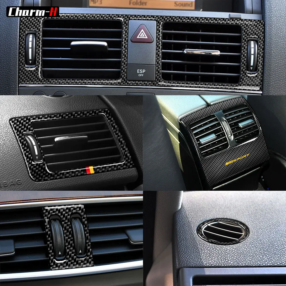 

Black Carbon Fiber Air Conditioner Vent Panel Trim For Mercedes Benz W204 2007-13