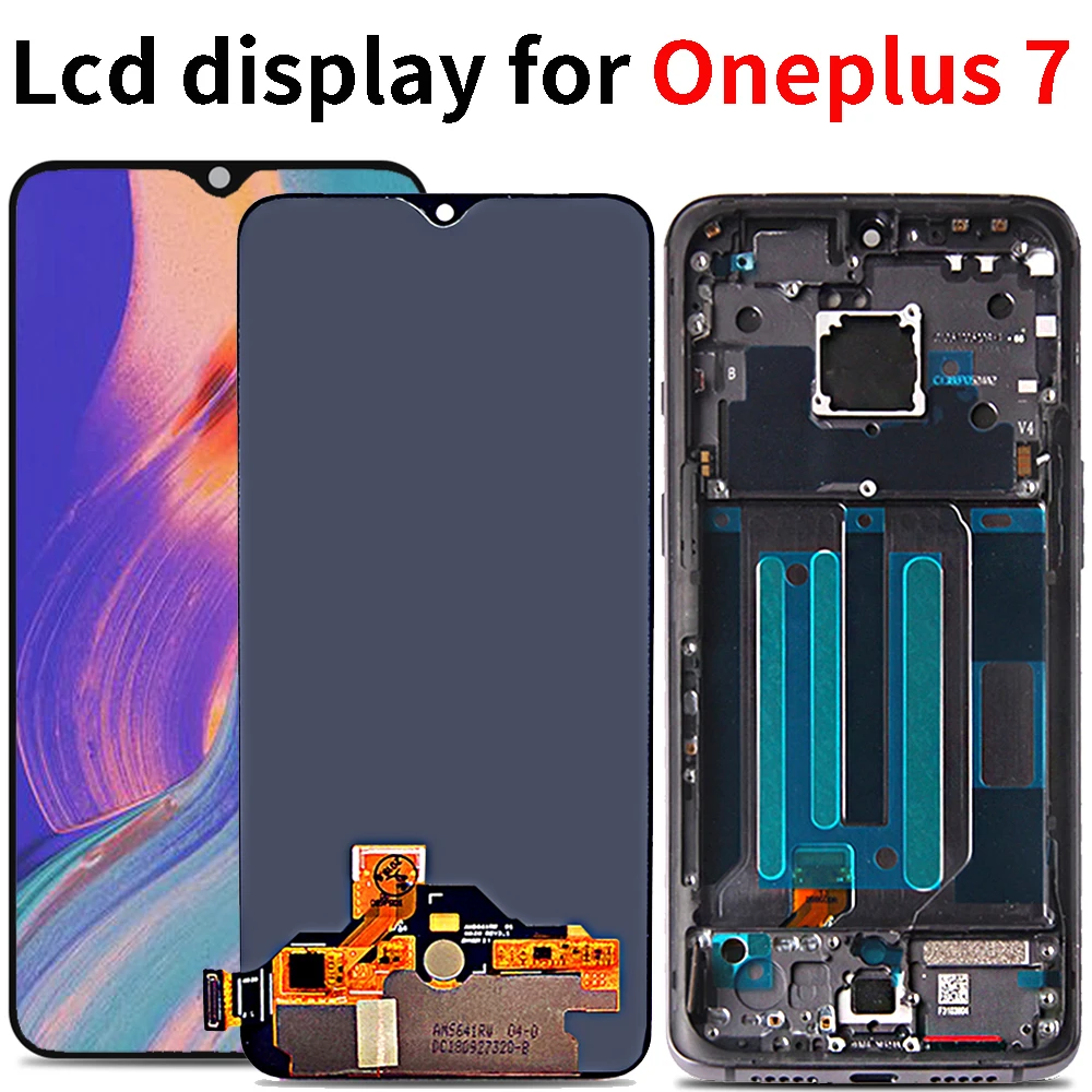 Amoled lcd для Oneplus 7 lcd дисплей кодирующий преобразователь сенсорного экрана в сборе Замена для Oneplus7 lcd