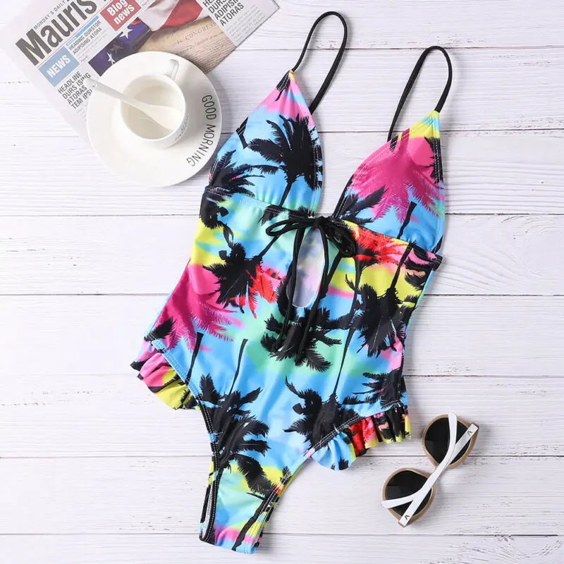 

Brazilian Swimwear Monokini Bathing Suit Bikini Swimsuit Triangle Padded Halter