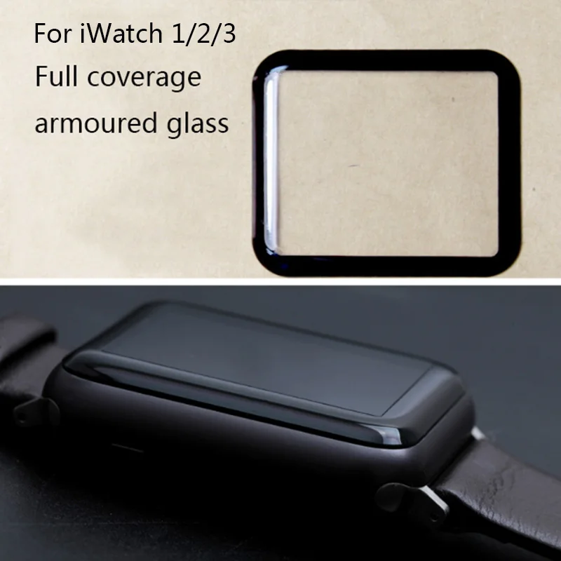 Полное покрытие закаленное стекло для Apple Watch 1/2/3 полная защитная крышка экрана 38