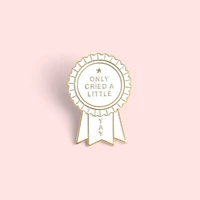 cried a little funny medal brooch for backpacks enamel shirt pin metal broche for women badge pines brooches jewelry accessories