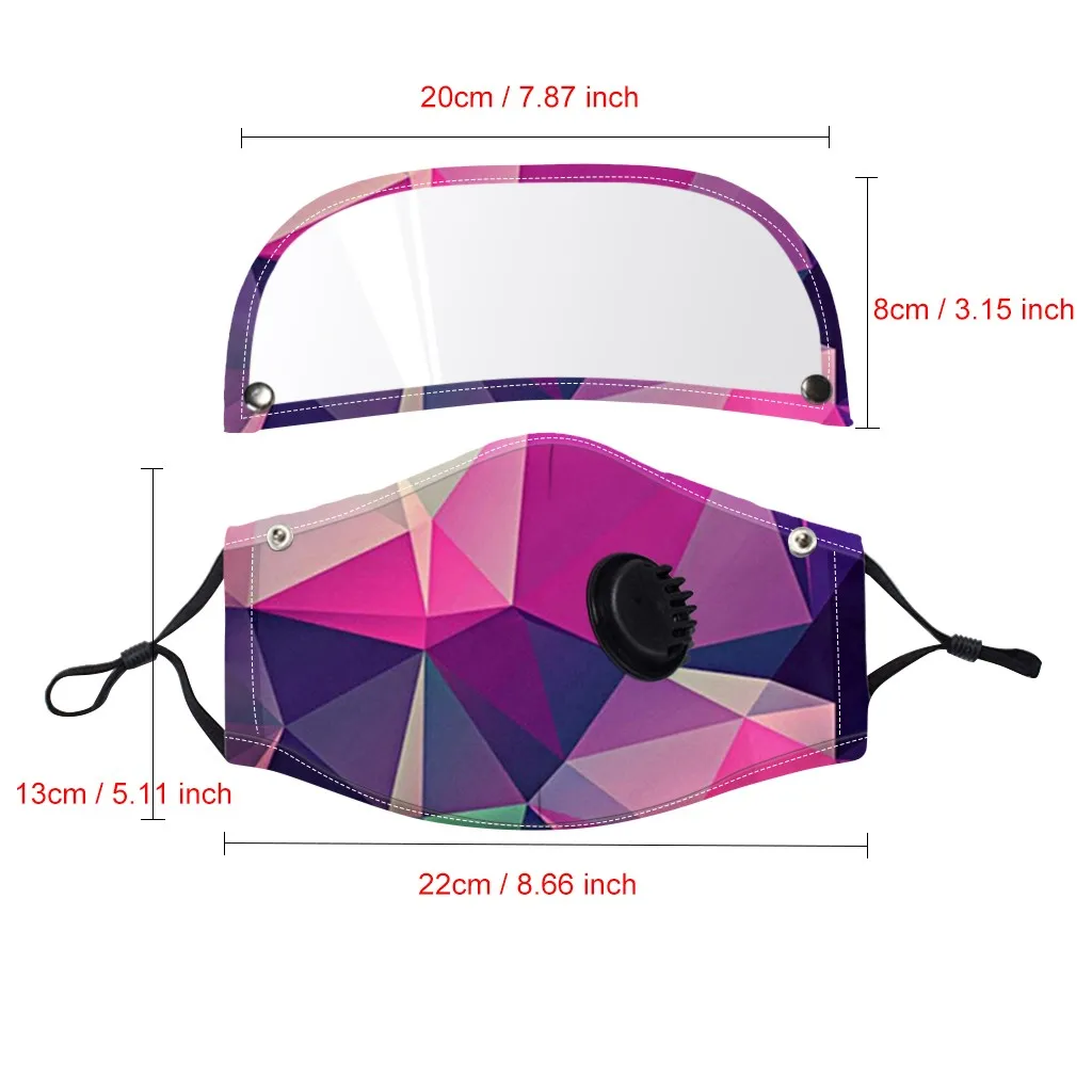 

Adult Unisex Mouth Mask Facemask Haze Dust Proof Detachable Eye Protection Replaceable Filter Reusable Face Cover Mascarar