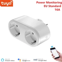 eu standard 2in1 tuya smart life wifi outlet compatible with google home and alexa smart socket for home automation system