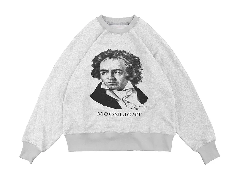 

High Quality 2021 Kapital Moonlight Portraits Print Sweatshirt Men Women 100% Cotton Crewneck HipHip Oversize Pullover