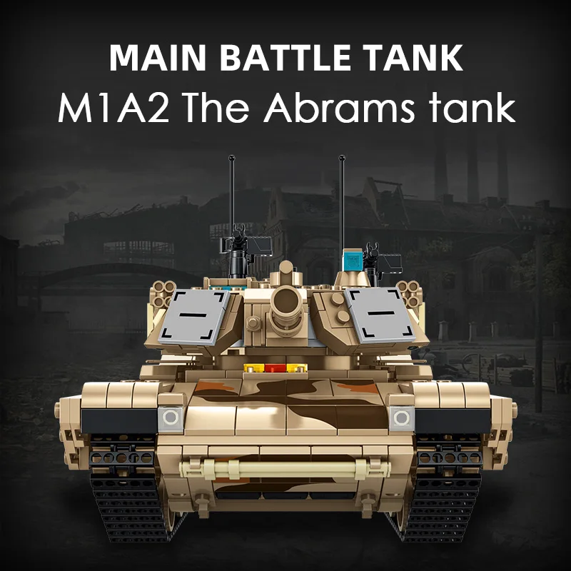1630 шт. Военная серия M1A2 Abrams главный боевой танк строительные блоки солдат армии