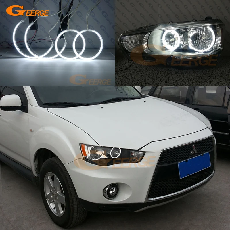 

Для Mitsubishi Outlander II 2010 2011 2012 галогенные HD идеальные совместимые ультра яркие CCFL ангельские глазки Halo кольца Дневной светильник