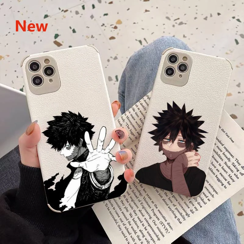

De Boku No Hero Academia Phone Case Lambskin Leather For iphone 12 11 8 7 6 XR X XS PLUS MINI PLUS PRO MAX Shockproof