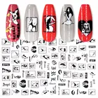 1 лист 3D наклейки для ногтей черные сексуальные женские узоры дизайнерские клейкие переводки для ногтей Переводные летние слайдеры украшения для ногтевого дизайна