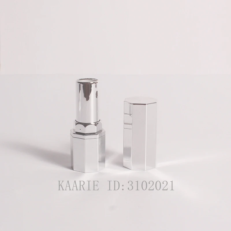 

12.1mm 30/50pcs Empty Silver Eight Sides Lipstick Tube,DIY Portable Lip Balm Container,Refillable Lipstick Shell Bottle Package