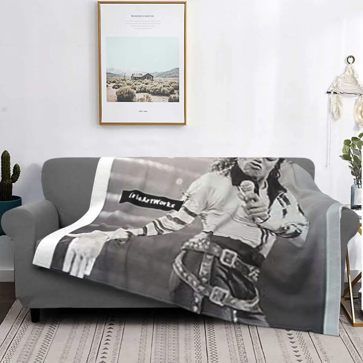 Black And White Michael Jackson Blanket Pop Music Warm Bedspread Plush Super Soft Cover Flannel Quilt Bedding Bed Picnic Fluffy
