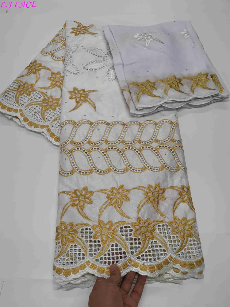 

Hot selling brocade dry lace good quality embroidery voile laces fabrics tulle scarf African voile laces fabrics