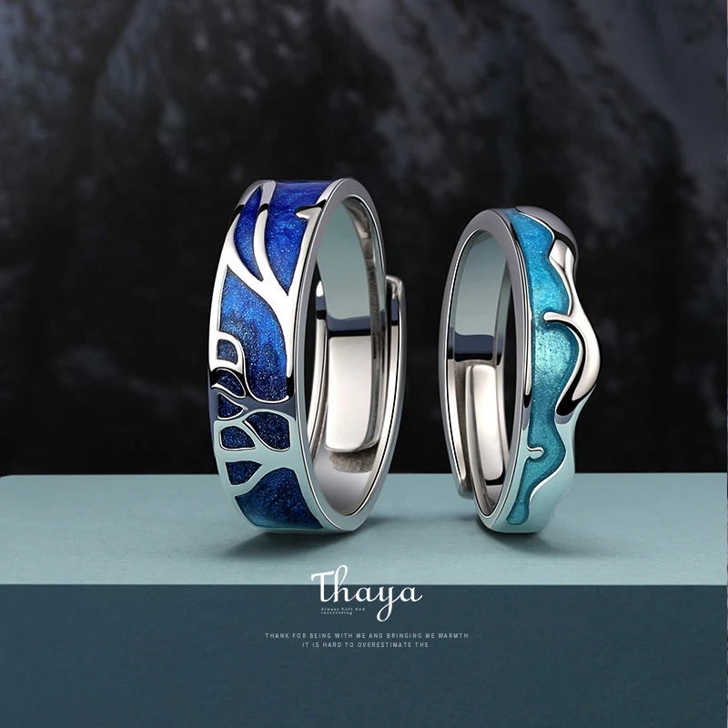 Женское кольцо из серебра 100% пробы с синими каплями|Кольца| |