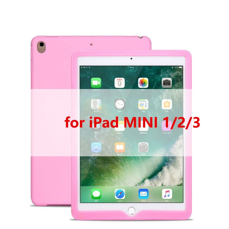 mini 1 2 3 pink Tablet Silicone Case for iPad 9.7 Air 2 Case Soft Shockproof 360° Protection Back Shell Cover for iPad mini 2 3 4 Case - Цвет: mini 1 2 3 pink