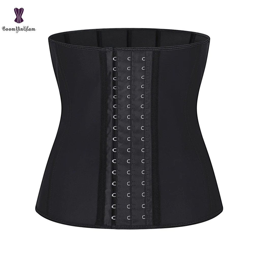 

Women Latex Waist Cincher Shaper 9 Spiral Steel Boned 3 Rows Of Hooks Sports Waist Trainer For Weight Loss Shapewear #2840