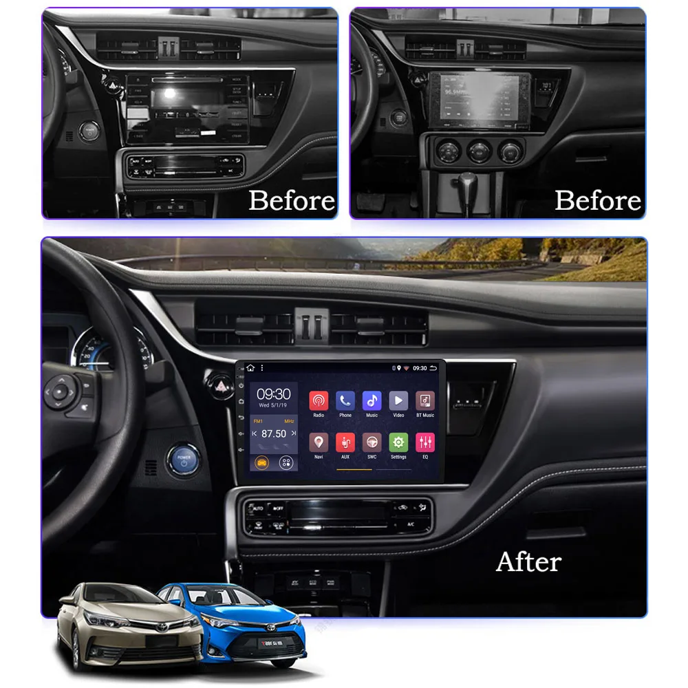 Автомагнитола с Навигатором android 2 32 ГБ 8 ядер для Toyota Corolla Altis 2017 2018 автомагнитола