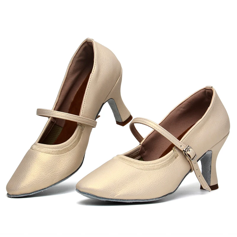 DKZSYIM Women Latin Dance Shoes Leather Ballroom Modern Dance Shoes For Girls Ladies Indoor Suede Soles Party Dance Shoes Heels5