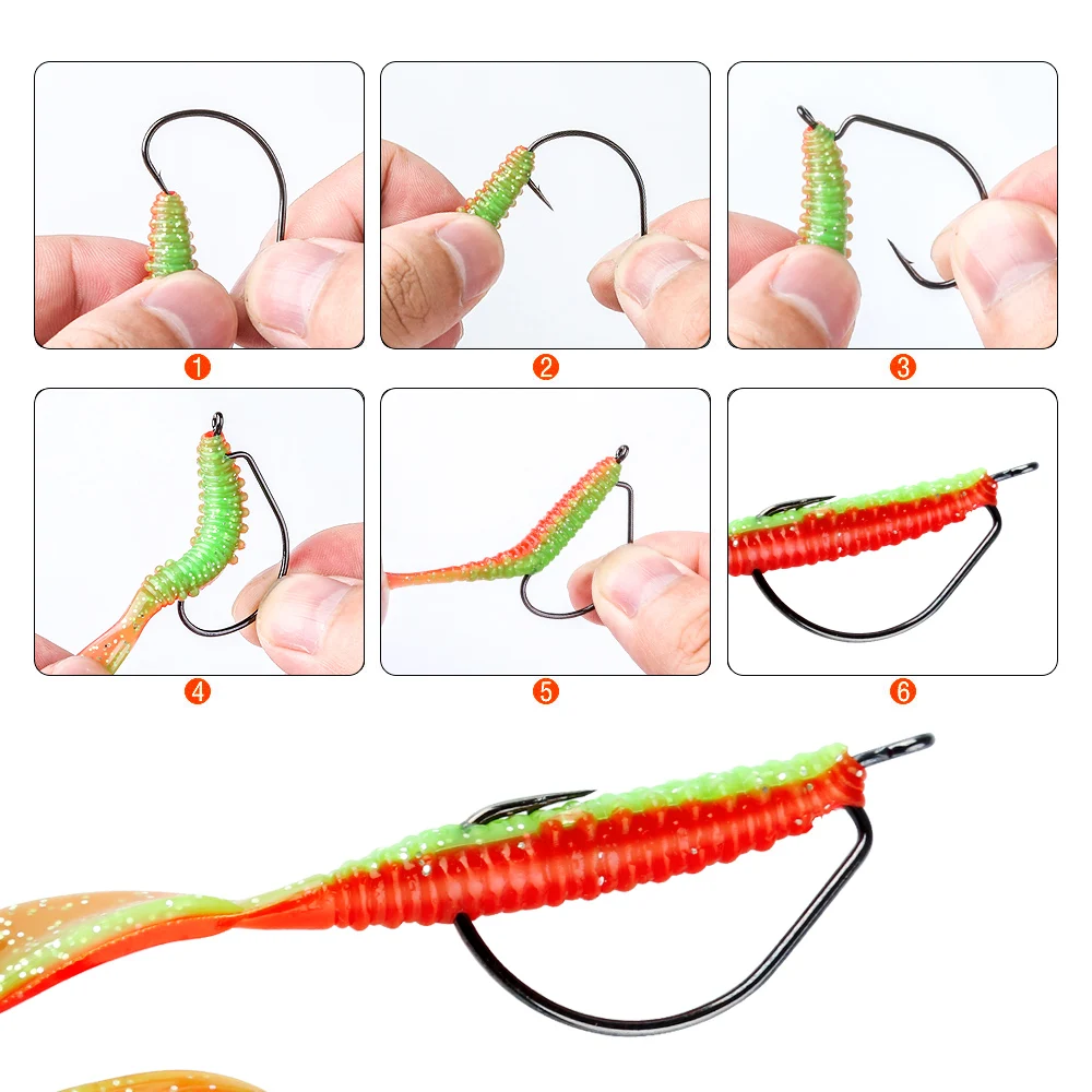 DONQL 10 шт. джиг мягкие приманки силиконовая червь с длинным хвостом искусственная