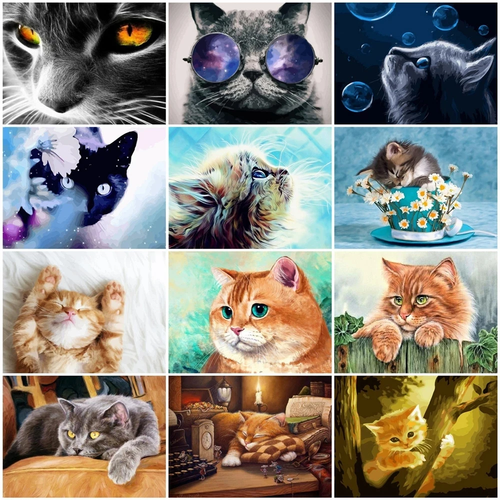 

Gatyztory DIY картина по номерам ручная роспись маслом на холсте холст окраска Собака Декор для дома подарок