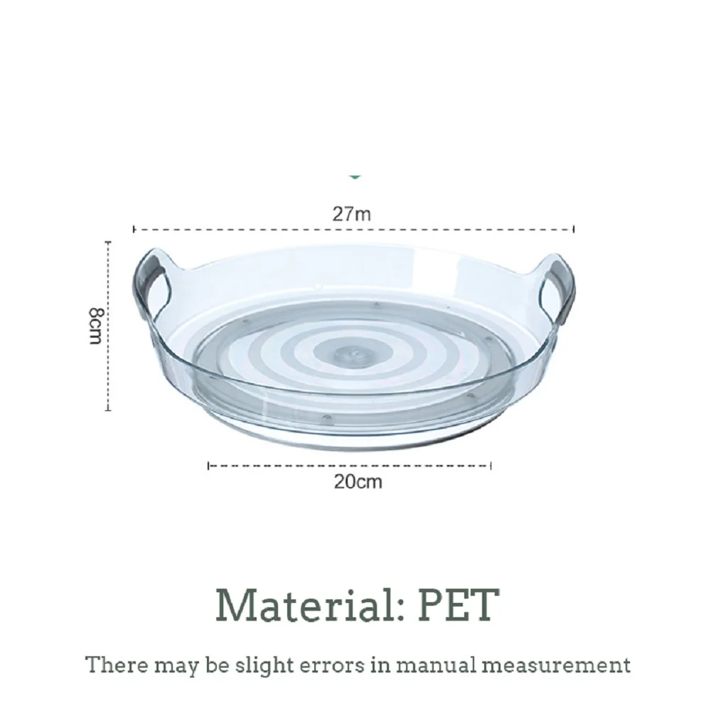 

1pc Rotating Tray Organizer Turntable for Kitchen Bathroom Bedroom Spice Container Fruit Snack Tray Cosmetic Storage Case