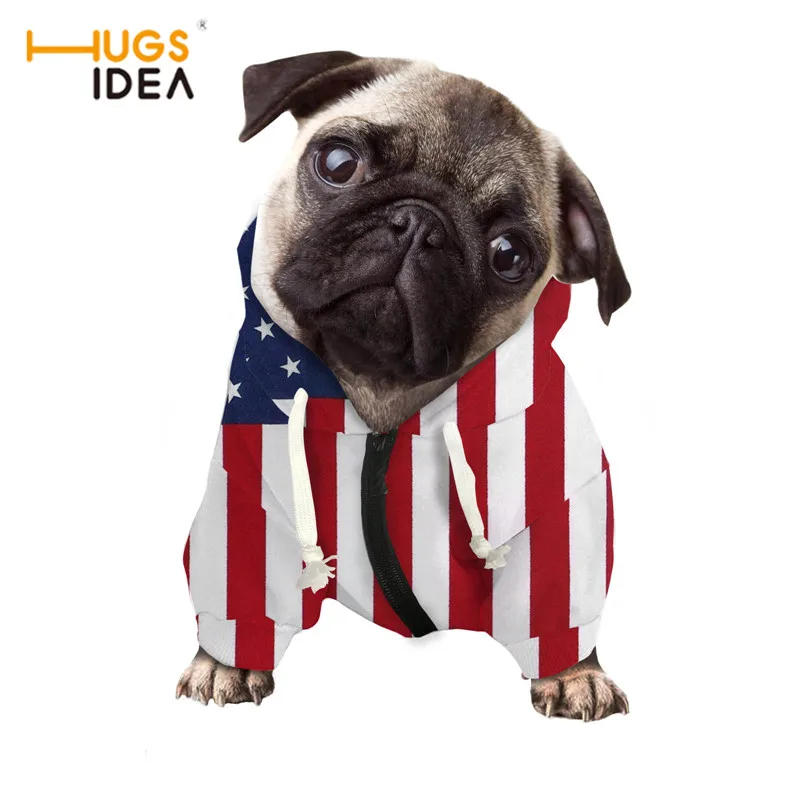 

Американский флаг, персонализированный дизайн, аксессуары для собак, свитшот с капюшоном для домашних животных, удобный уютный костюм для с...