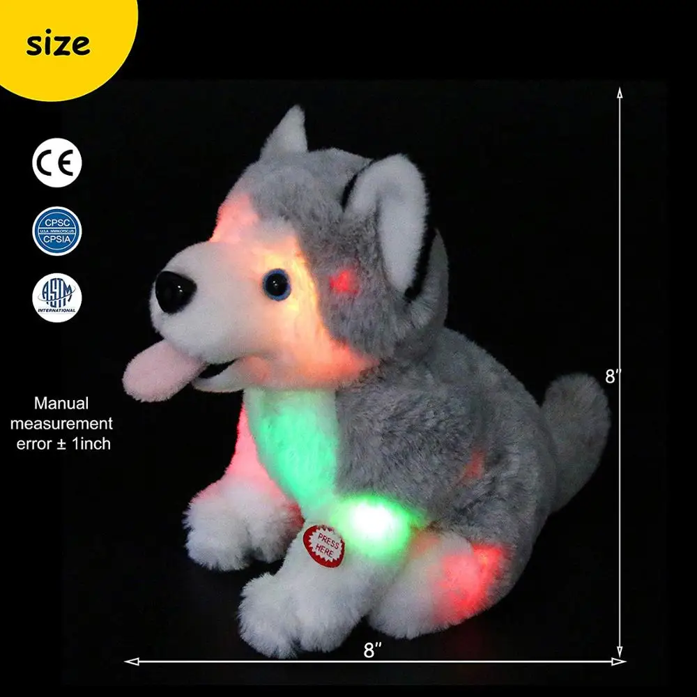 Светодиодный светильник с набивными животными Husky Dog мягкая плюшевая игрушка