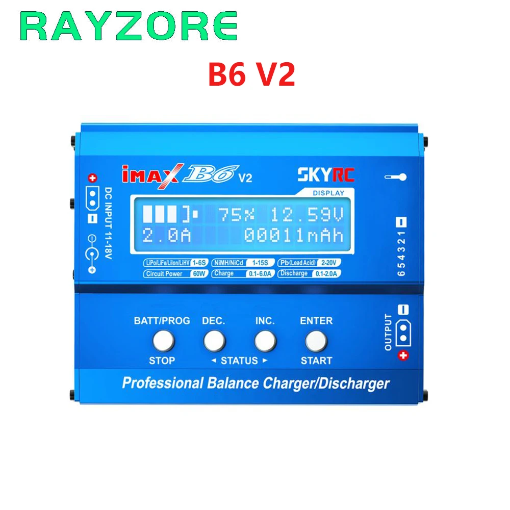 

Оригинальное балансирующее зарядное устройство SKYRC IMAX B6 V2 6A 60 Вт, зарядное устройство Dis для DJI Mavic TB4X NiMH NiCD LiHV NiCd PB, зарядное устройство для ли...