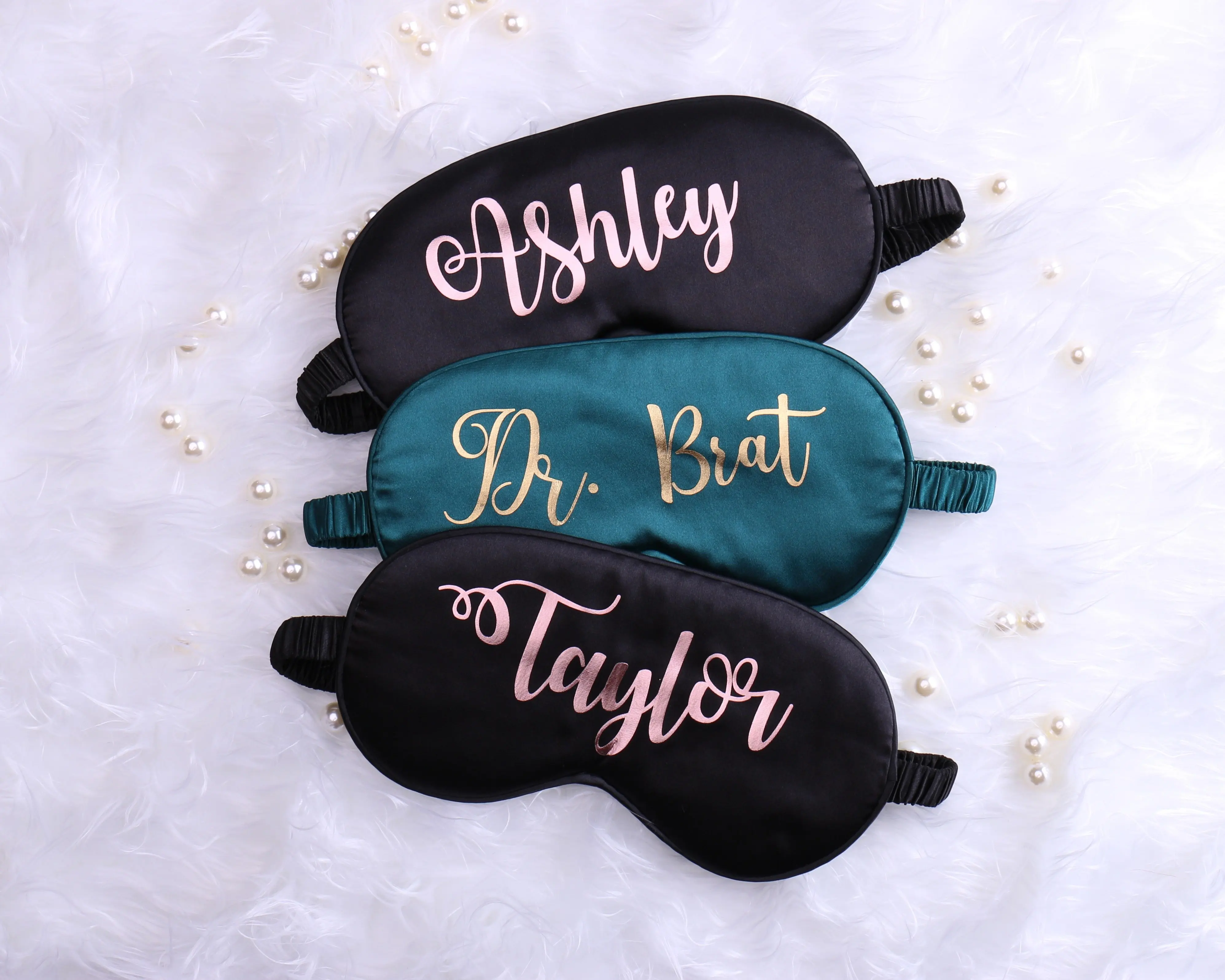 Маска для сна девичник с металлическим текстом логотипом на заказ подарок
