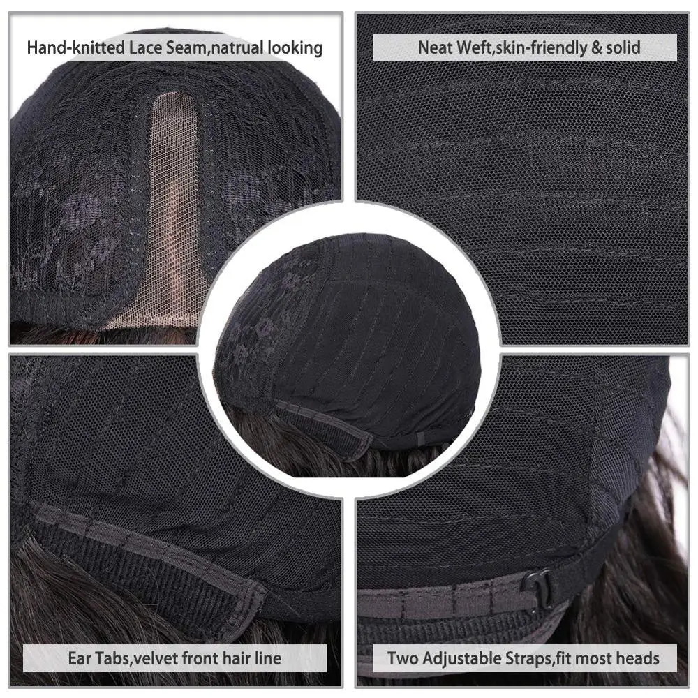 Парик на шнурке короткий Боб прямые волосы Remy парик плече 150% плотность для черных