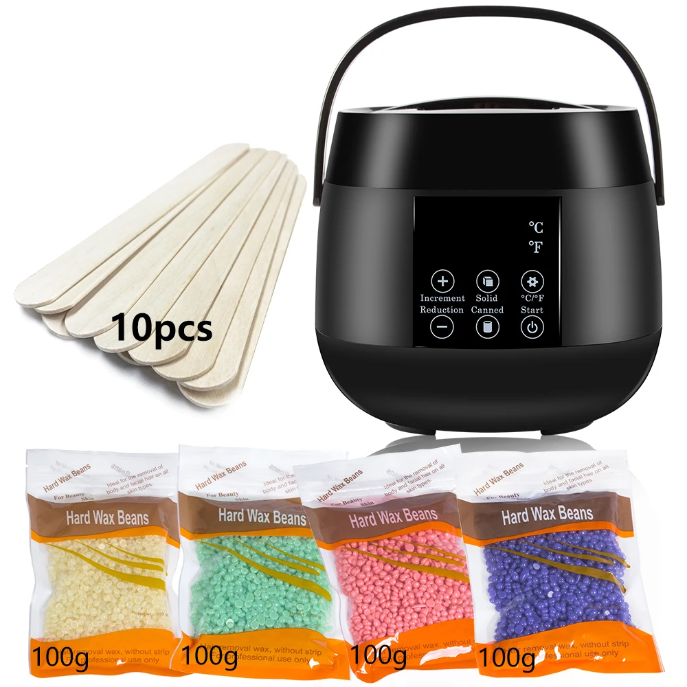 

Hair Removal Wax-melt Warmer Heater Machine Set Paraffin Wax Beans Depilation No Strip Depilatory Hot Film Hard Waxing Pellet