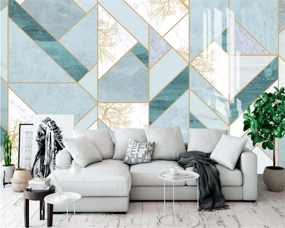 Beibehang современный новый геометрический фон под заказ для телевизора с зернистой