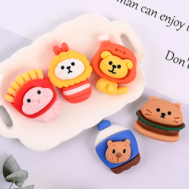 

20 шт. кавайные мини-животные еды с плоским основанием Кабошоны украшения для скрапбукинга искусственные украшения