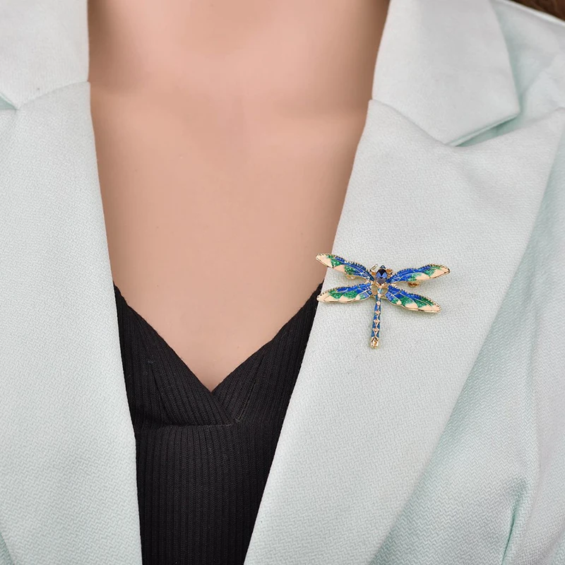 Большая брошь YADA в форме стрекозы с кристаллами булавки и броши Насекомого для