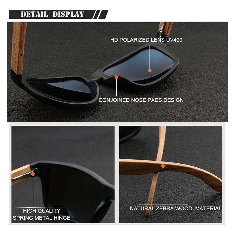 

Natural Zebra Bamboo Wood Wrap 2021 Sun Glasses Traveler Sunglasses PC Frame Gafas Shades Oversize Luxury