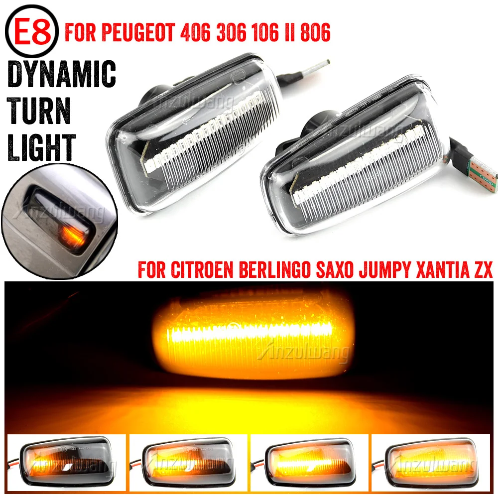 

For Citroen Berlingo Jumpy Saxo Xantia Xm ZX Peugeot 106 36 406 806 EXPERT PARTNER Dynamic LED Side Marker Light Signal Blinker