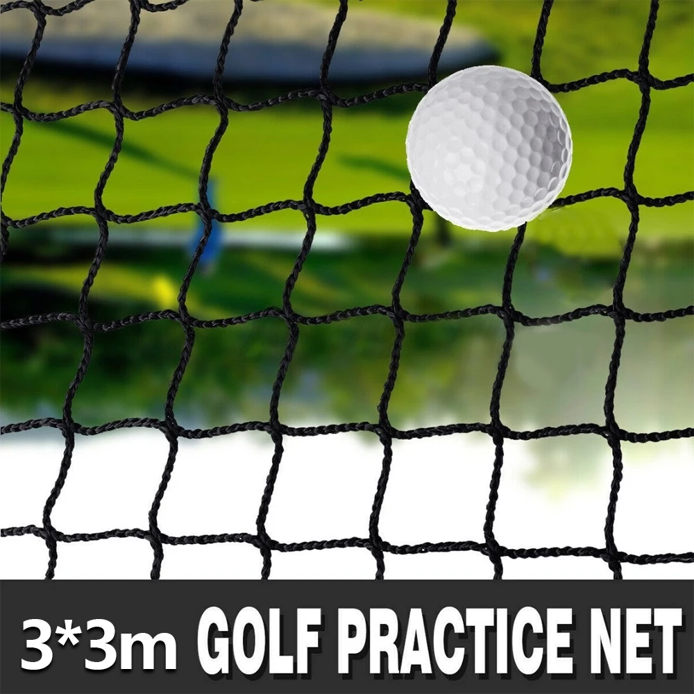 

3Mx3M Golf Practice Net Heavy Duty Impact Netting Rope Border Sports Barrier Training Mesh Netting Outdoor Training Accessorie