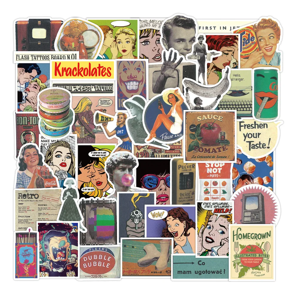 50/100PCS Retro Stamp Stickers Toy Travel Landmark Building Postmark Postage Decals Sticker for DIY Suitcase Guitar Laptop Bike