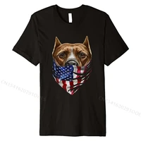 brown pit bull in patriotic usa america bandana dog t shirt design tops tees cotton men top t shirts design coupons