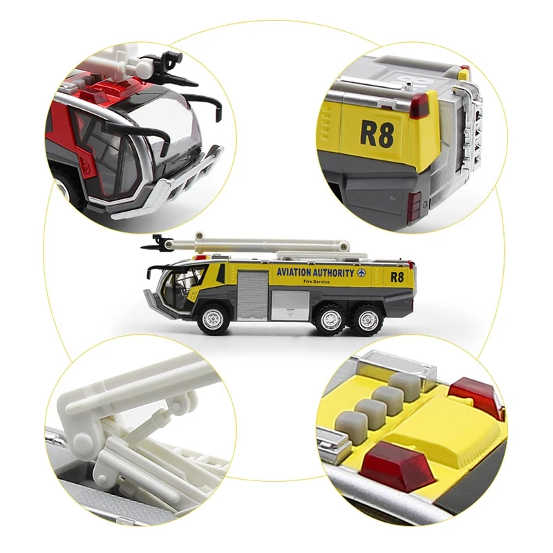 1:32 аэропорта пожарная машина электрическая литая Инженерная модель автомобиля