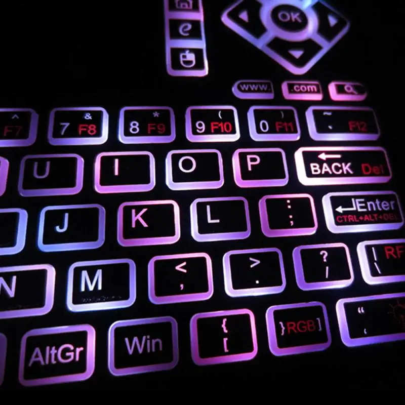 

Wireless Mini Bluetooth Keyboard Cool Combo Colorful Backlit Handle Control With Touchpad Air Mouse For Android TV Box Tablet